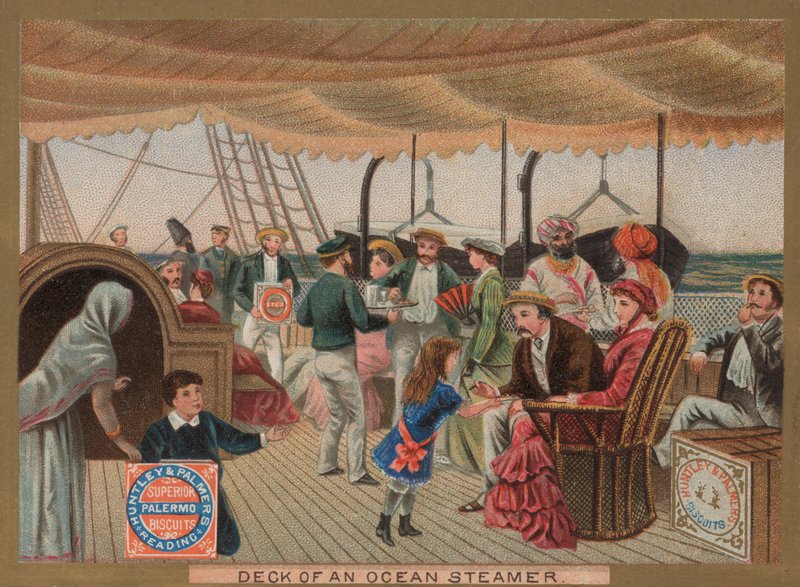 Bir okyanus vapurunun güvertesi (kromolito) by English School
