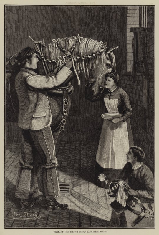 Londra Arabalı At Geçit Töreni için onu süslemek (gravür) by English School
