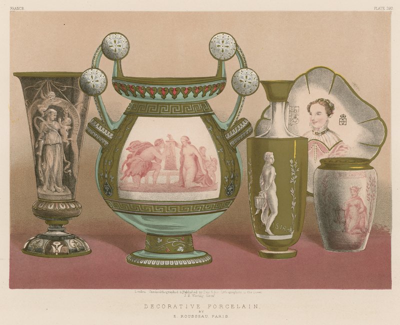 Dekoratif Porselen, E Rousseau, Paris by English School