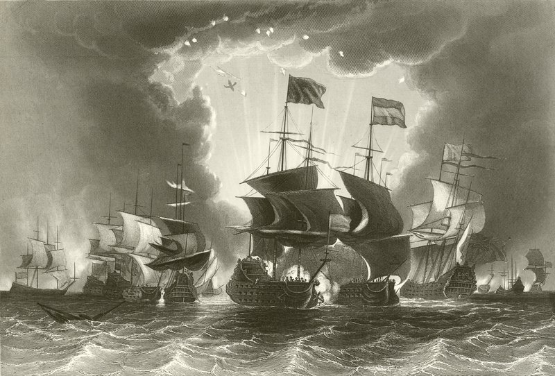 Amiral Blake tarafından Hollanda Filosunun Yenilgisi by English School
