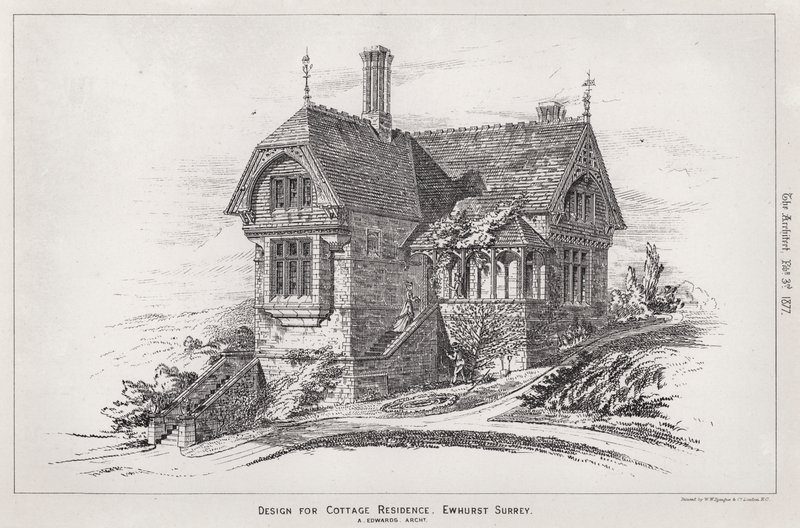 Cottage Residence, Ewhurst, Surrey için Tasarım (gravür) by English School