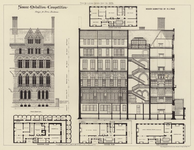 Town Residence için Tasarım (gravür) by English School