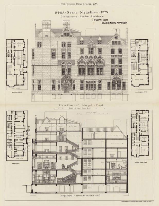 Londra Rezidansı için Tasarım (gravür) by English School