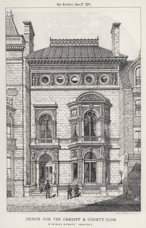Cardiff ve County Club için tasarım (gravür) by English School