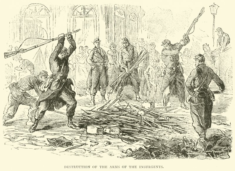 Direnişçilerin silahlarının imhası, Nisan 1871 by English School