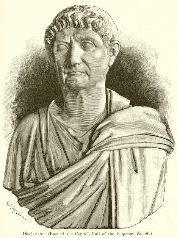 Diocletianus. (Capitol Büstü, İmparatorlar Salonu, No. 80) by English School