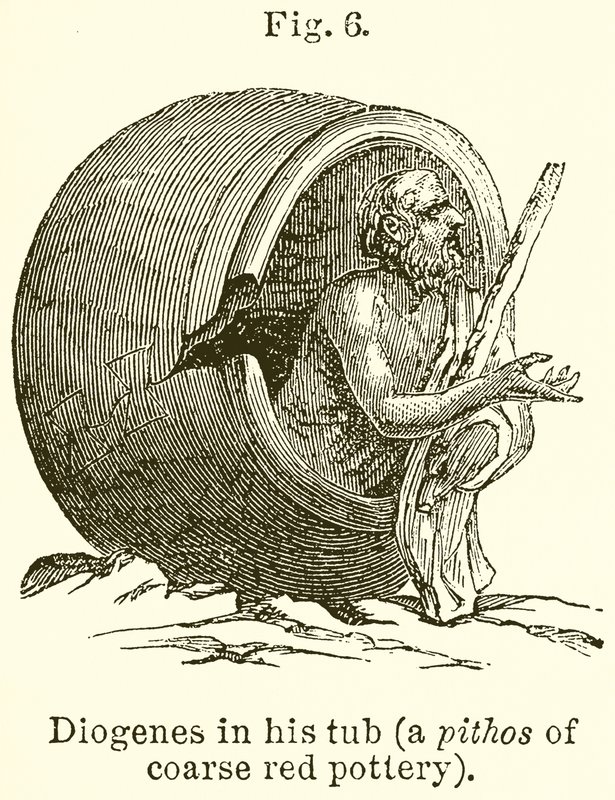 Diogenes Küvetinde (Kaba Kırmızı Çanak Çömlek Pithos) by English School