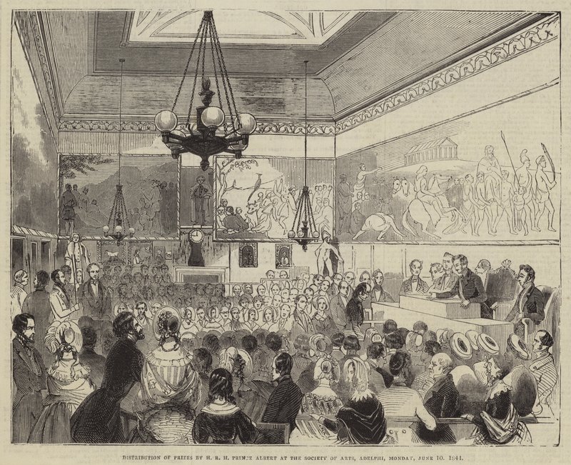 SAİK Prens Albert tarafından Sanat Derneği'nde Ödüllerin Dağılımı, Adelphi, Pazartesi, 10 Haziran 1844 by English School
