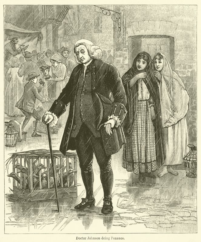 Doktor Johnson kefaret yapıyor (gravür) by English School