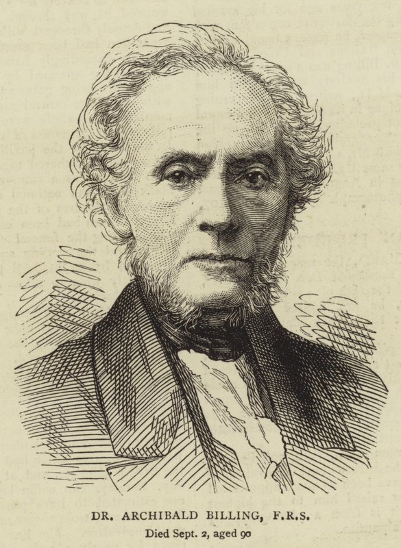 Dr Archibald Billing, FRS (gravür) by English School