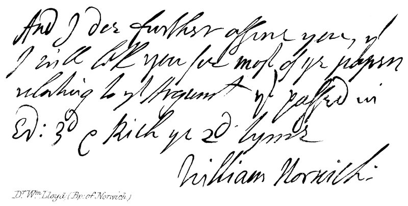 Dr Wm Lloyd, (Bp: Norwich