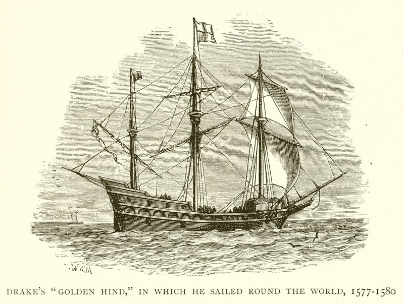 Dünyayı dolaştığı Altın Hind Drakes, 1577-1580 by English School