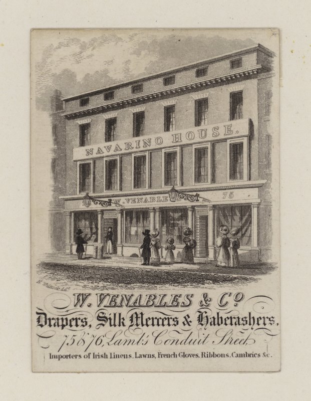 Drapers, W Venables & Co, ticari kart by English School