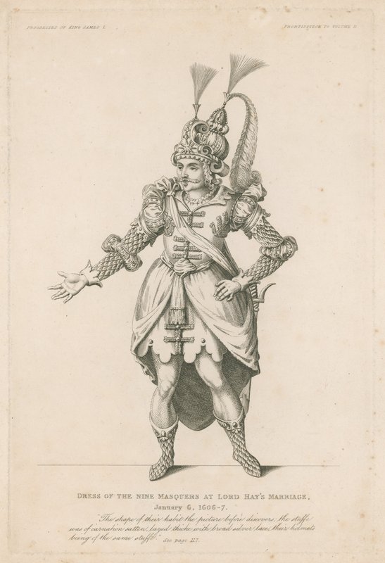 Lord Hays Evliliğinde Dokuz Masquers Elbisesi, 6 Ocak 1606-7 by English School