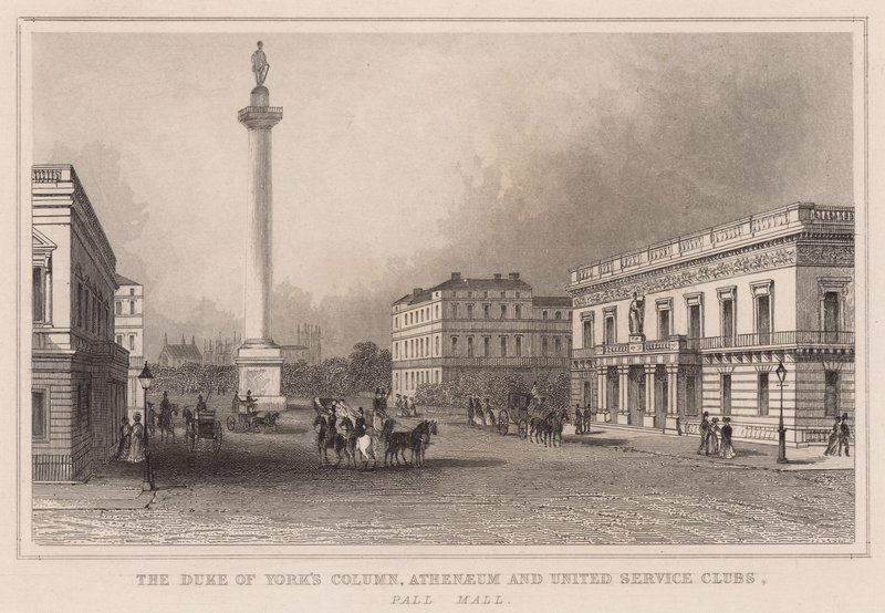 Yorks Sütunu Dükü, Athenaeum ve Birleşik Hizmet Kulüpleri, Pall Mall by English School