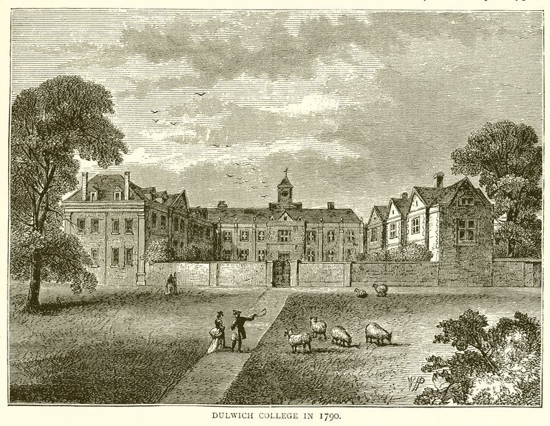 1790 yılında Dulwich Koleji by English School