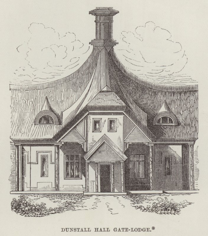 Dunstall Hall Kapısı-Köşkü (gravür) by English School