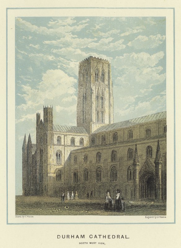 Durham Katedrali, kuzey batı görünümü by English School