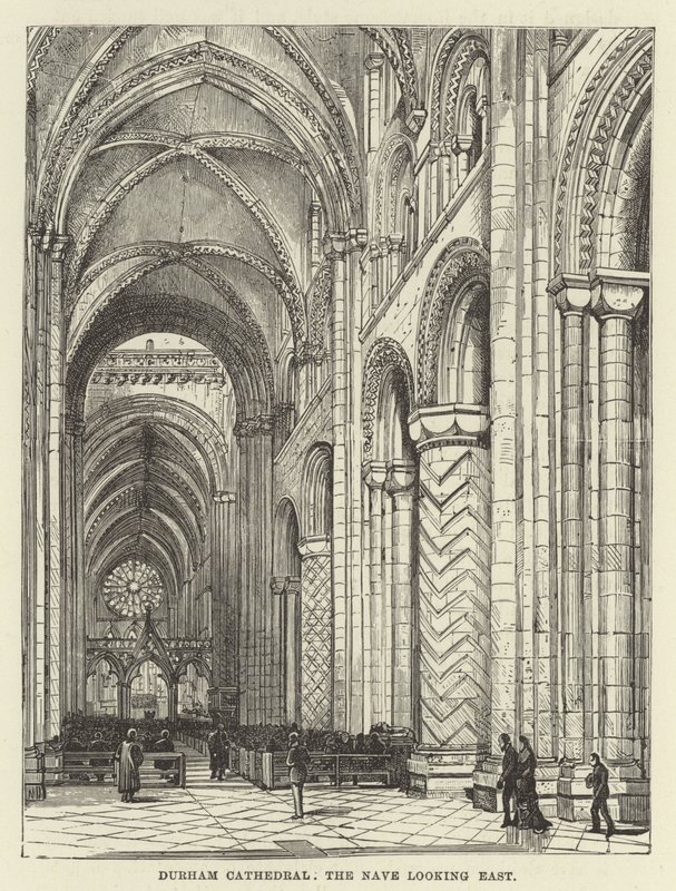 Durham Katedrali, doğuya bakan nef by English School
