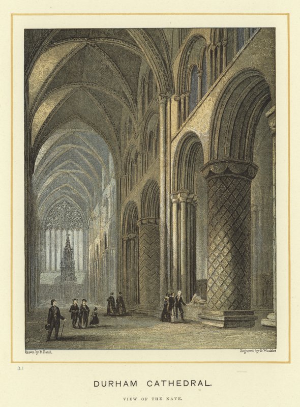 Durham Katedrali, nefin görünümü by English School
