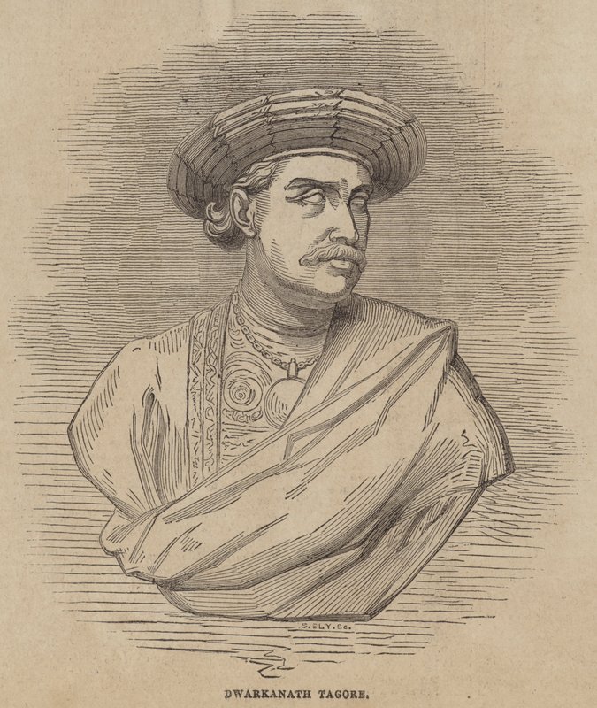 Dwarkanath Tagore (gravür) by English School