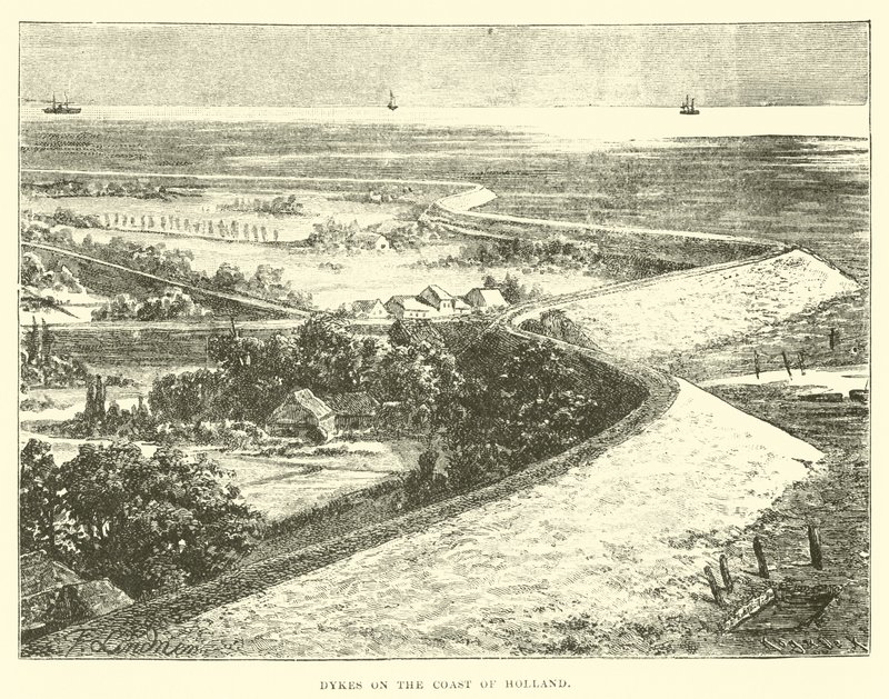 Hollanda kıyısında dayklar by English School