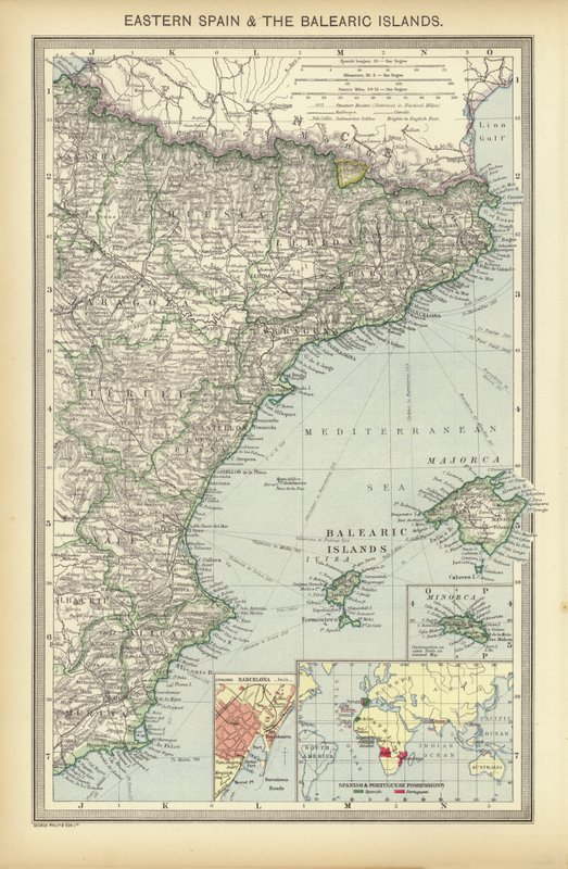Doğu İspanya ve Balear Adaları (renkli taş) by English School