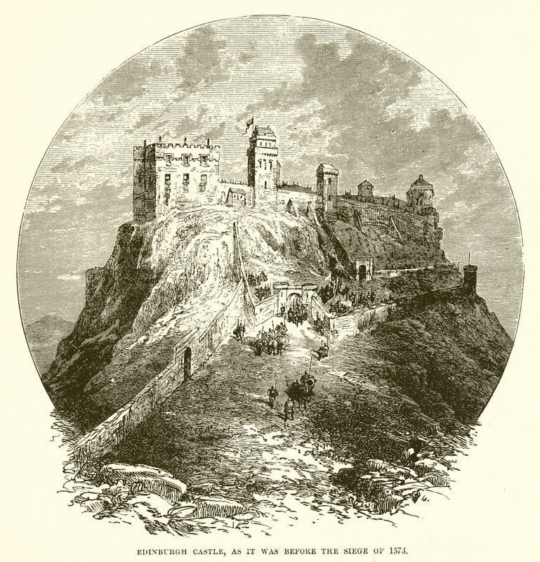 1573 kuşatmasından önce olduğu gibi Edinburgh kalesi by English School