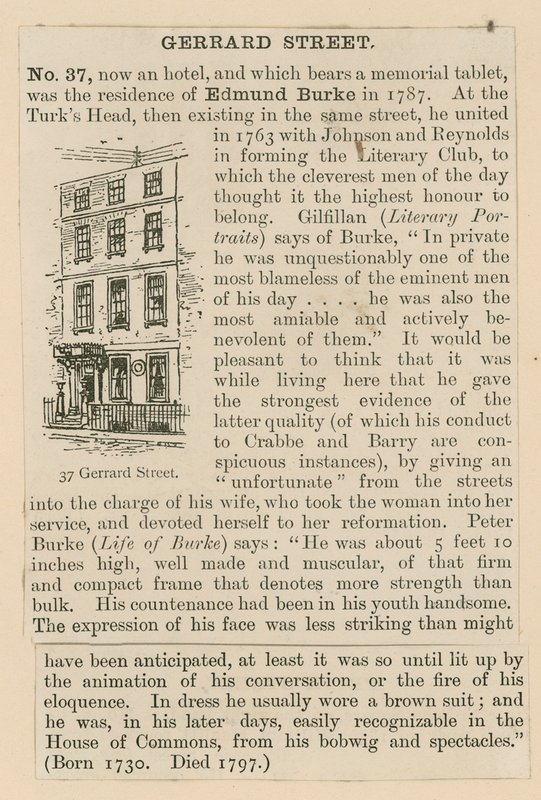 Edmund Burke ve 37 Gerrard Caddesi by English School