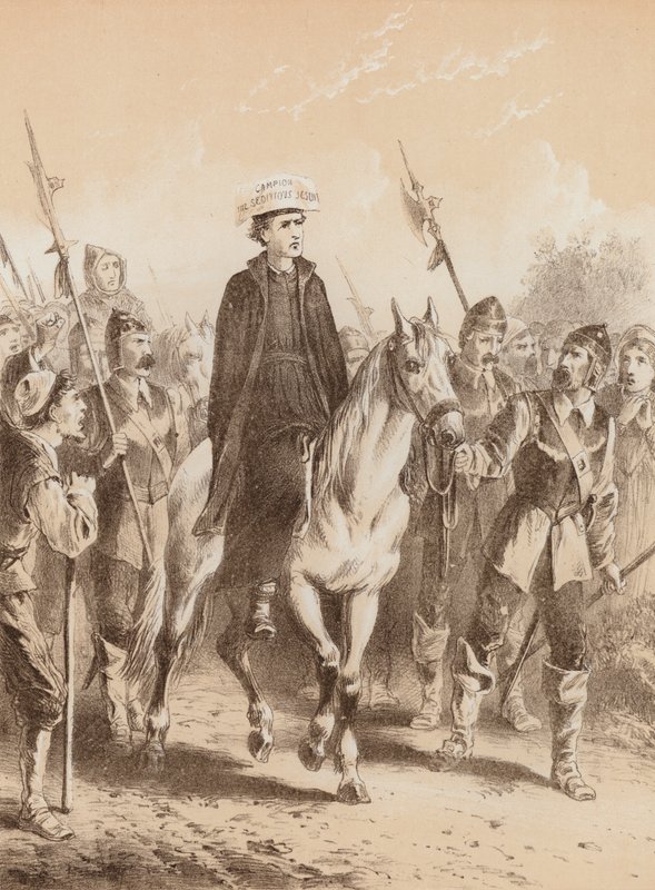 Edmund Campion, "Londra Yolunda" (taş baskı) by English School
