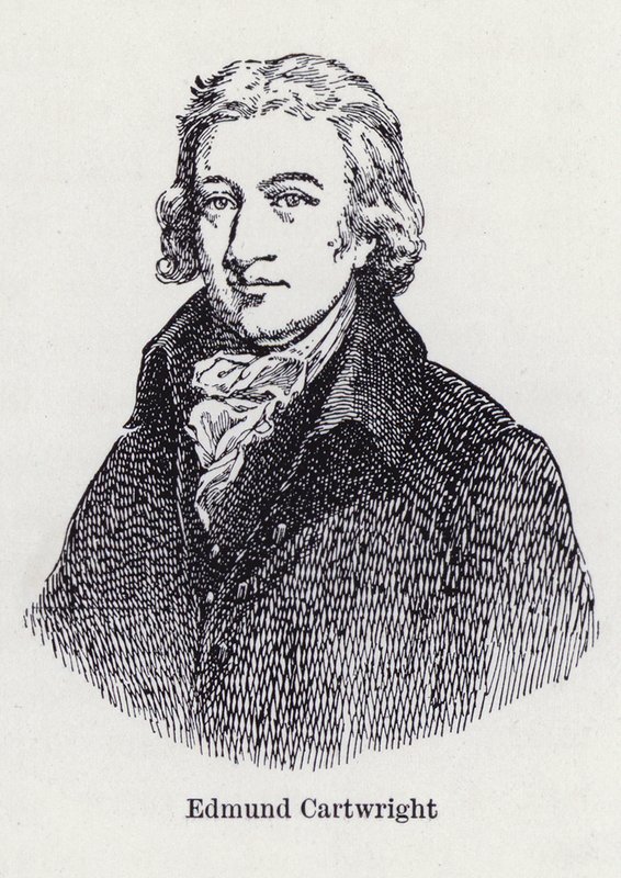 Edmund Cartwright, elektrikli dokuma tezgahının (litho) İngiliz mucidi by English School