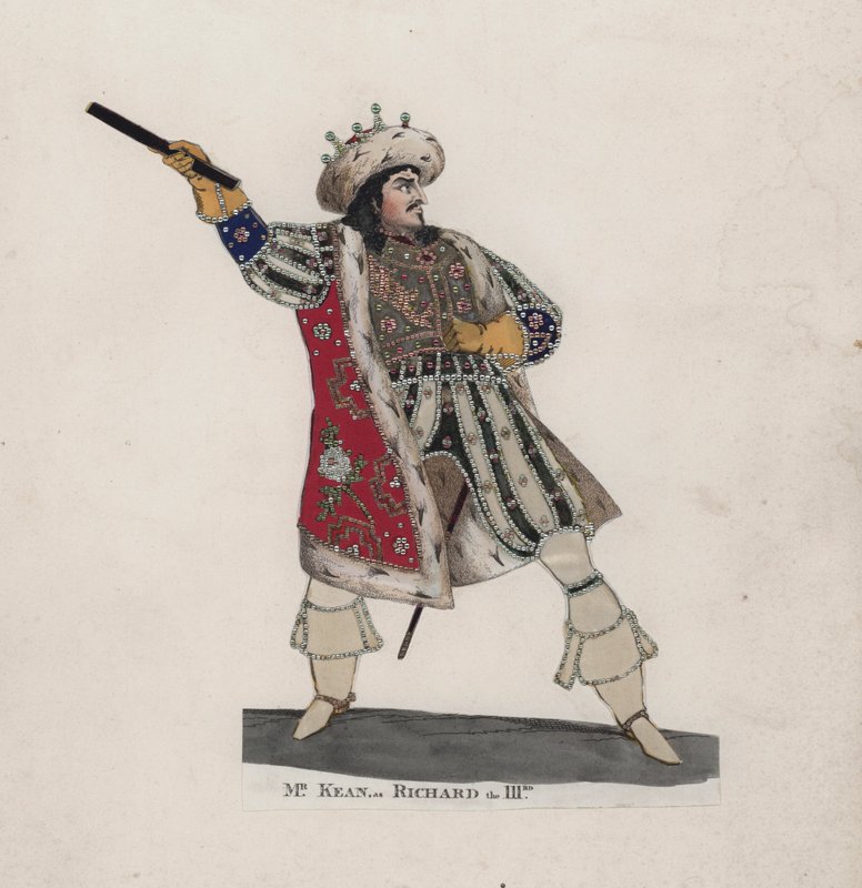 Edmund Kean Kral Richard III olarak (renkli gravür) by English School