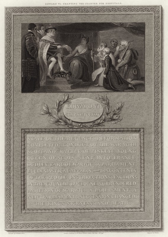 Edward VI hastaneler için Şartı veriyor by English School