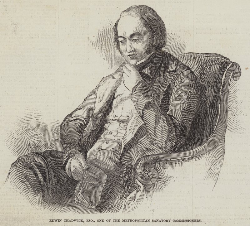 Edwin Chadwick, Esquire, Metropolitan Sanatory Komiserlerinden biri (gravür) by English School