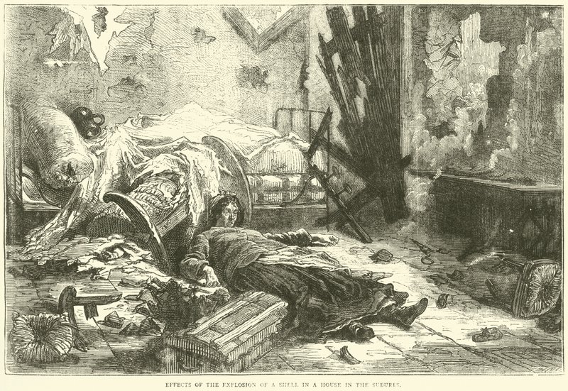 Banliyöde bir evde mermi patlamasının etkileri, Mayıs 1871 by English School