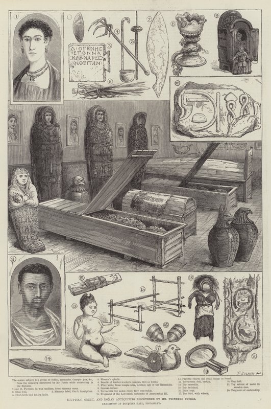 Bay Flinders Petrie tarafından keşfedilen Mısır, Yunan ve Roma Eski Eserleri by English School