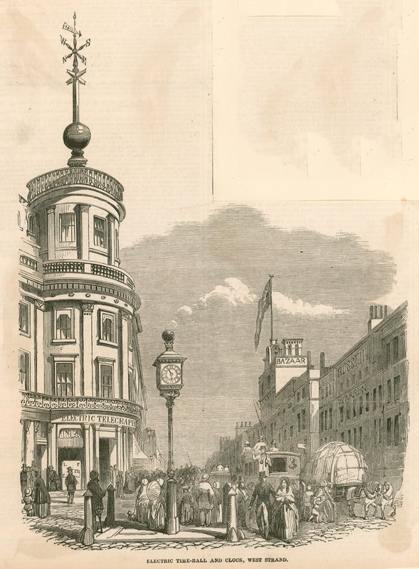 Elektrikli zaman topu ve saat, batı Strand, Londra by English School