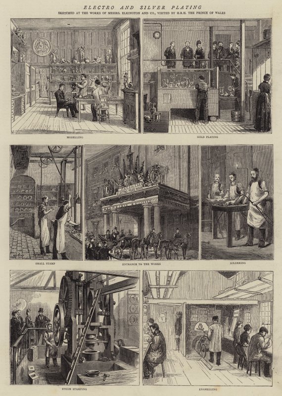Elektro ve Gümüş Ekimi (gravür) by English School
