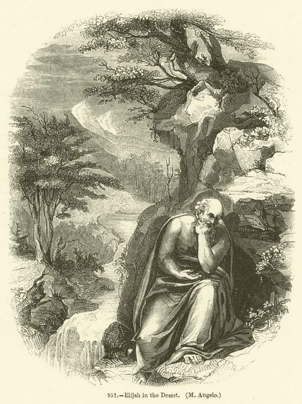 Çölde İlyas, M Angelo (gravür) by English School