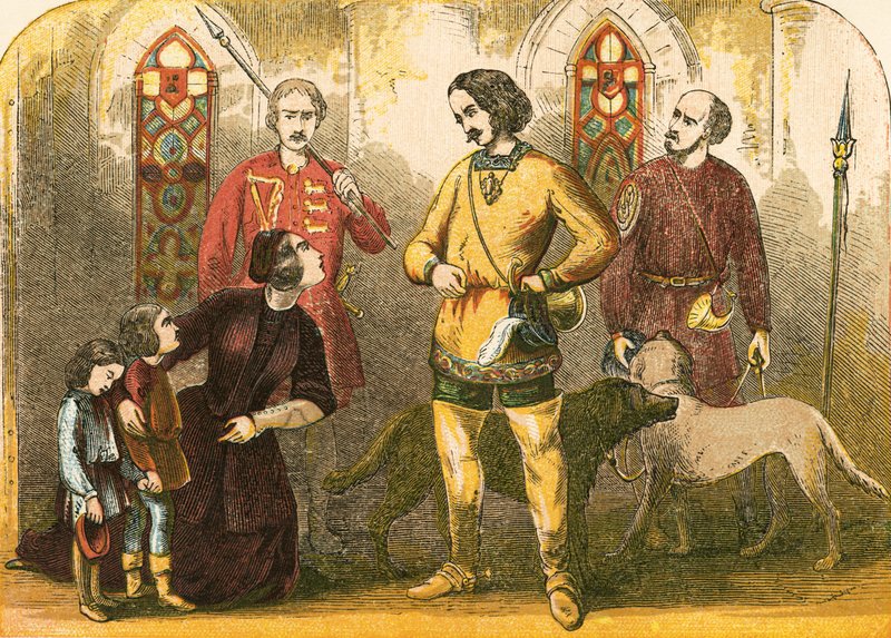 Elizabeth Woodville imploring king Edward to reverse the attainder of her late husband by English School