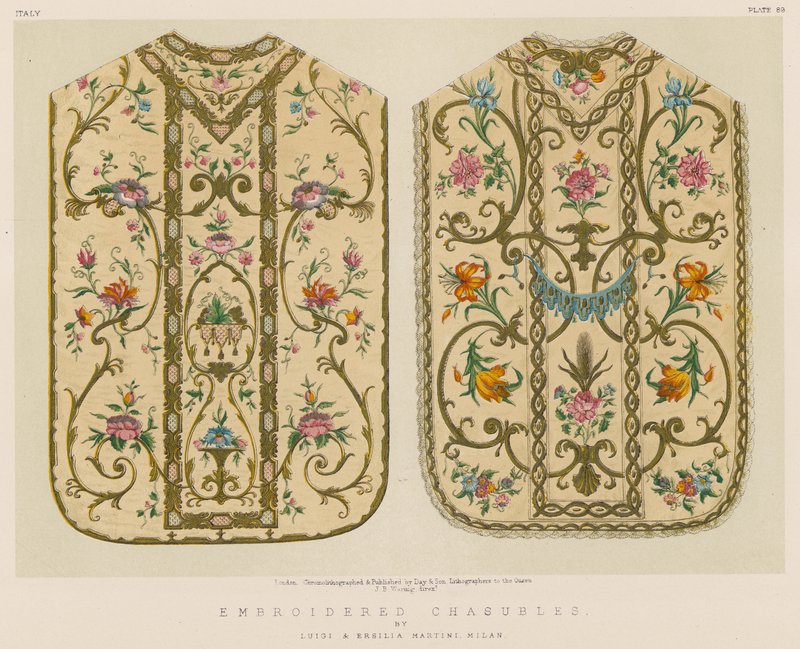 Luigi ve Ersilia Martini, Milano tarafından işlemeli Chasubles by English School