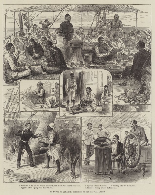 Souakim Yolunda (gravür) by English School