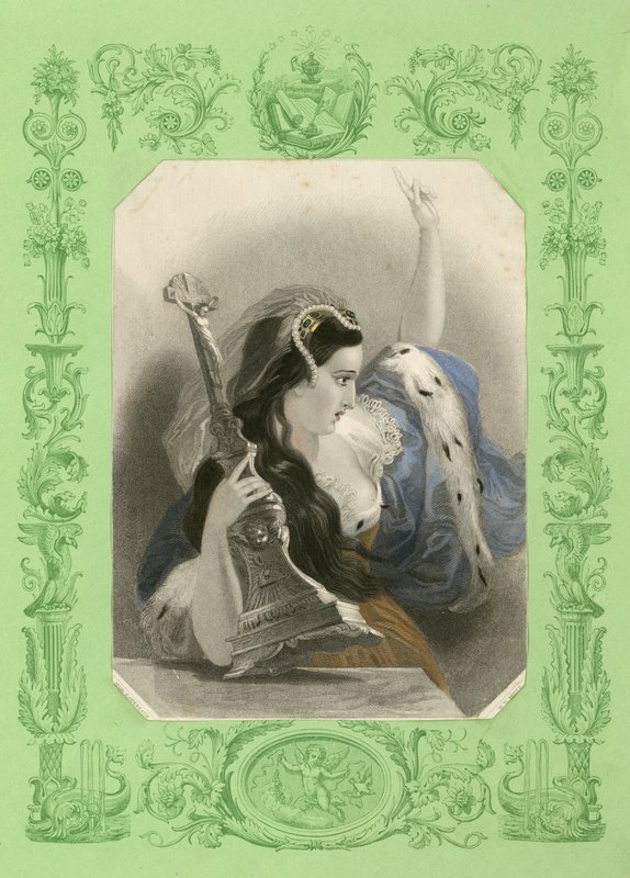Öfkeli kadın, haç atmak üzere by English School