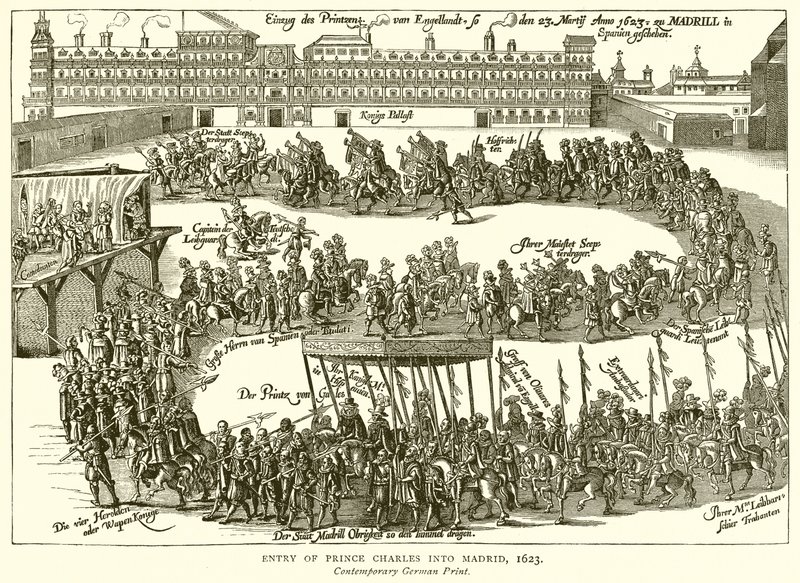 Prens Charles'ın Madrid'e girişi, 1623 by English School