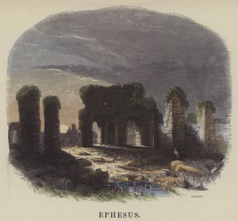 Efes (renkli gravür) by English School