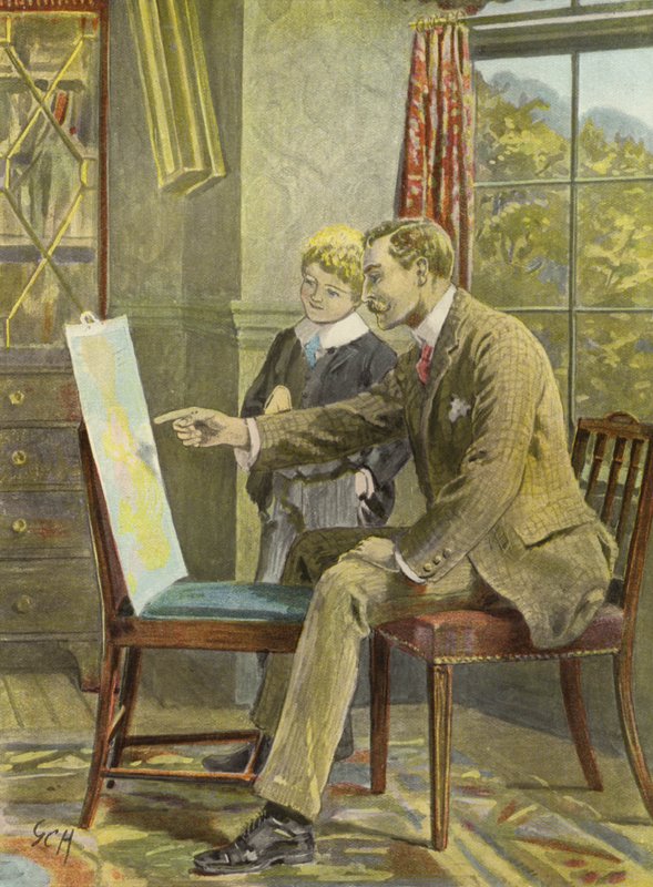 Eric ve Babası Nehir hakkında sohbet ediyor (renkli taş) by English School
