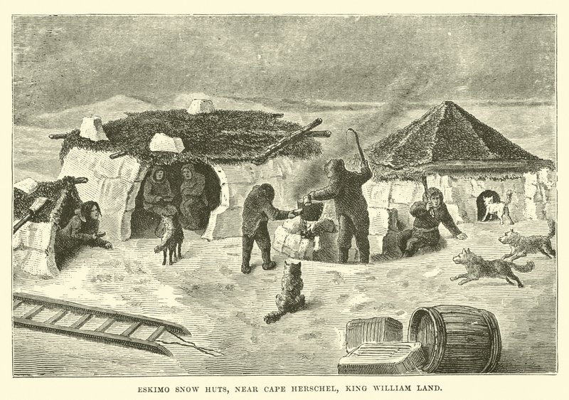 Eskimo kar kulübeleri, Cape Herschel, King William Land yakınlarında by English School