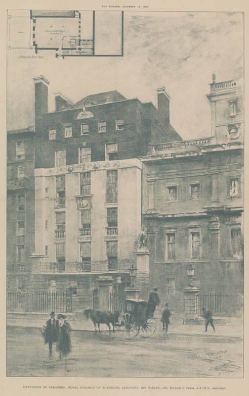 Royal College of Surgeons, Lincolns Inn Fields binasına genişletme by English School