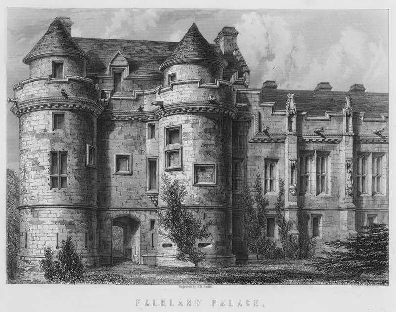 Falkland Sarayı (gravür) by English School