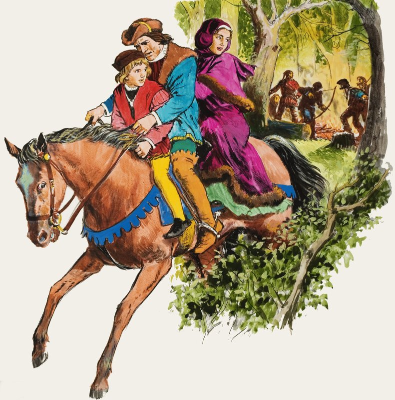 Family on a Horse by English School